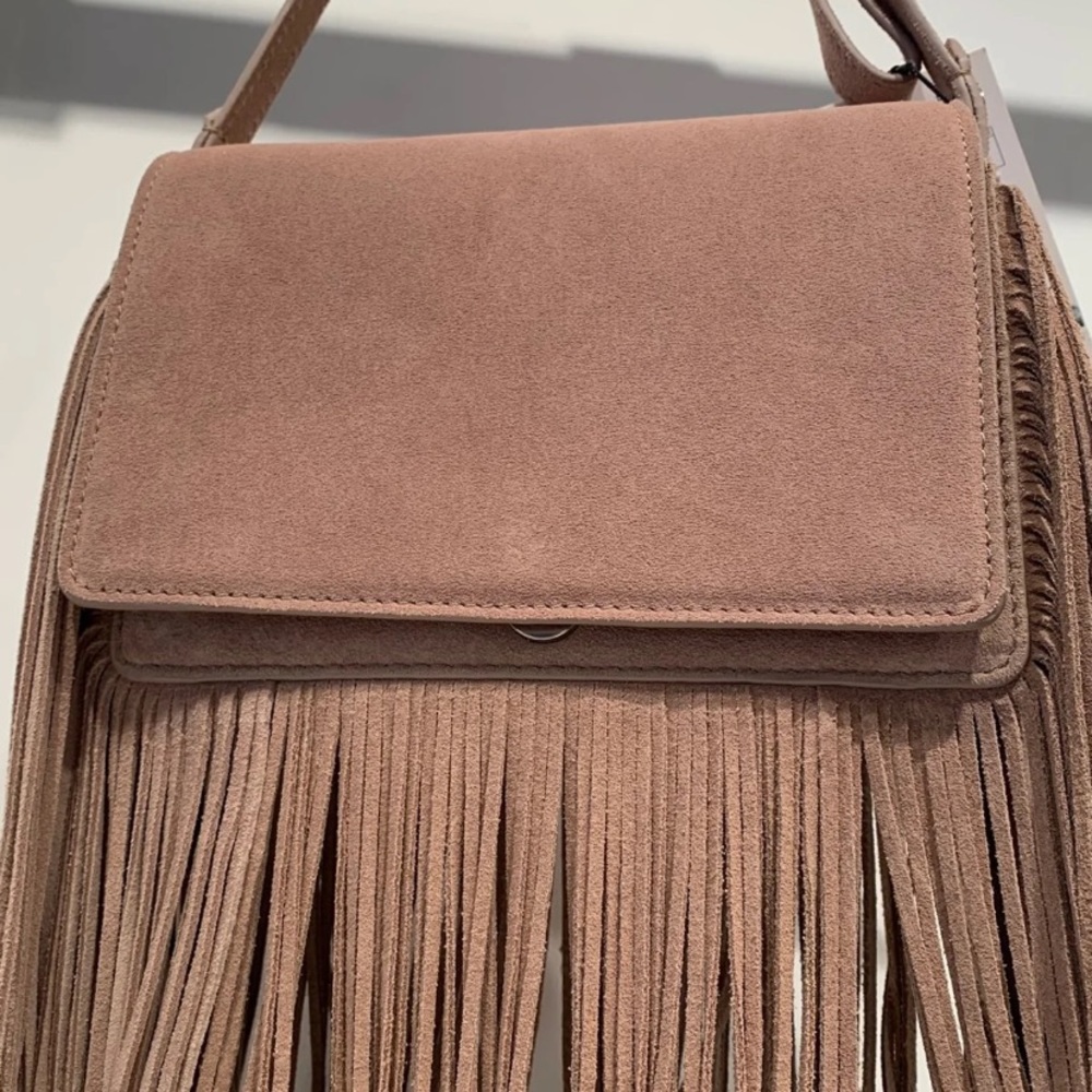 Zara Suede Fringe Purse